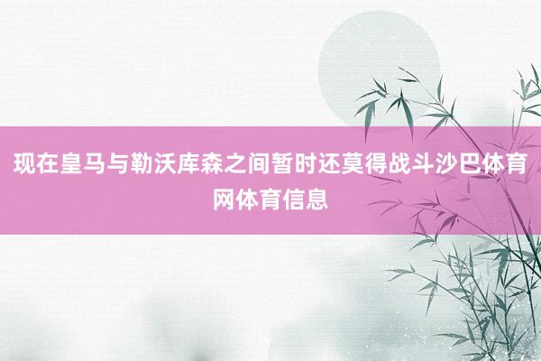现在皇马与勒沃库森之间暂时还莫得战斗沙巴体育网体育信息