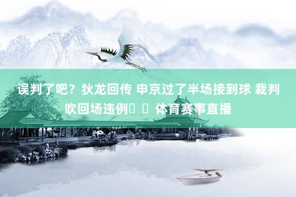 误判了吧？狄龙回传 申京过了半场接到球 裁判吹回场违例❓️体育赛事直播