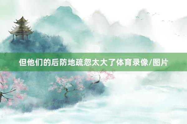 但他们的后防地疏忽太大了体育录像/图片