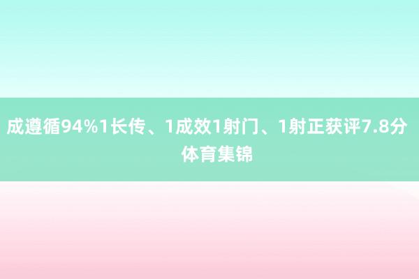 成遵循94%1长传、1成效1射门、1射正获评7.8分    体育集锦