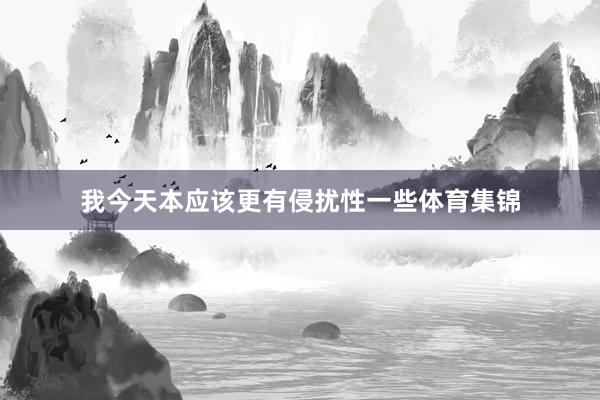 我今天本应该更有侵扰性一些体育集锦