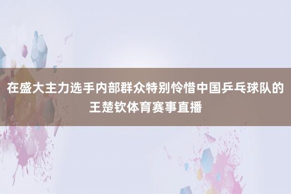 在盛大主力选手内部群众特别怜惜中国乒乓球队的王楚钦体育赛事直播