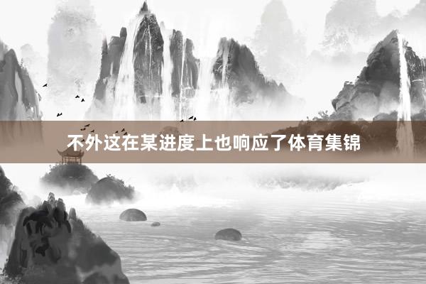 不外这在某进度上也响应了体育集锦