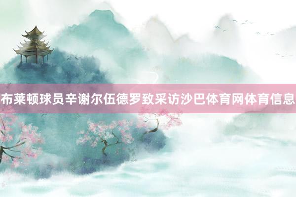 布莱顿球员辛谢尔伍德罗致采访沙巴体育网体育信息