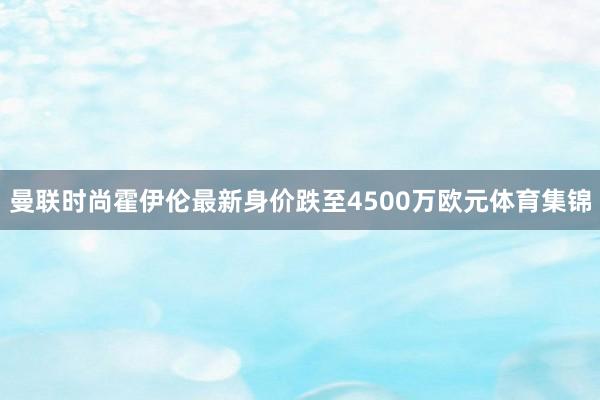 曼联时尚霍伊伦最新身价跌至4500万欧元体育集锦