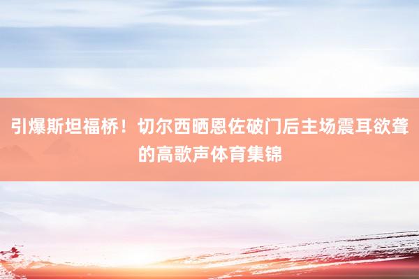 引爆斯坦福桥！切尔西晒恩佐破门后主场震耳欲聋的高歌声体育集锦