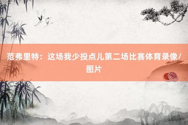 范弗里特：这场我少投点儿第二场比赛体育录像/图片
