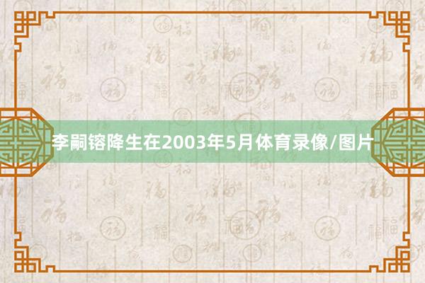 李嗣镕降生在2003年5月体育录像/图片