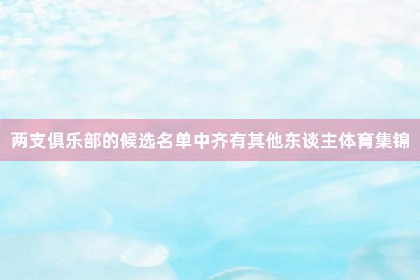 两支俱乐部的候选名单中齐有其他东谈主体育集锦