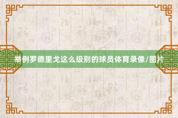 举例罗德里戈这么级别的球员体育录像/图片