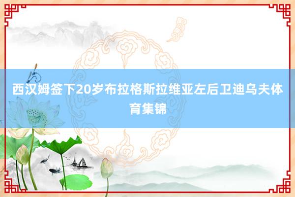 西汉姆签下20岁布拉格斯拉维亚左后卫迪乌夫体育集锦
