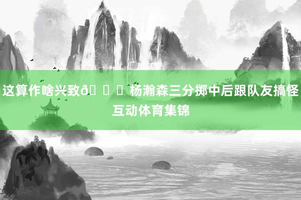 这算作啥兴致😁杨瀚森三分掷中后跟队友搞怪互动体育集锦