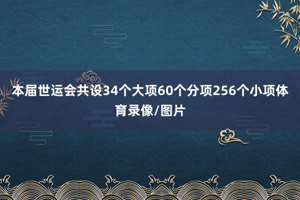 本届世运会共设34个大项60个分项256个小项体育录像/图片