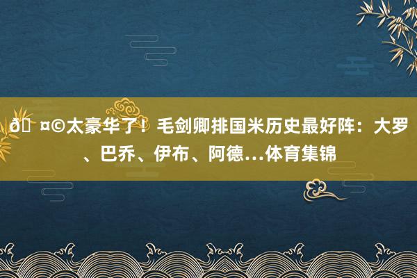 🤩太豪华了！毛剑卿排国米历史最好阵：大罗、巴乔、伊布、阿德…体育集锦