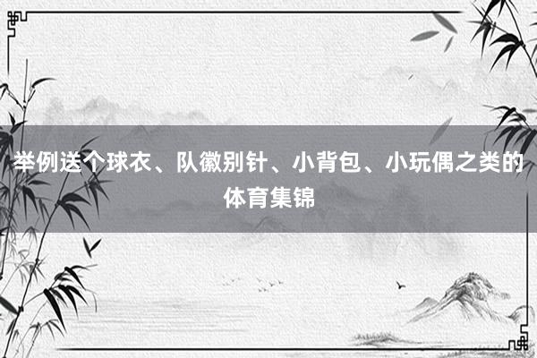 举例送个球衣、队徽别针、小背包、小玩偶之类的体育集锦