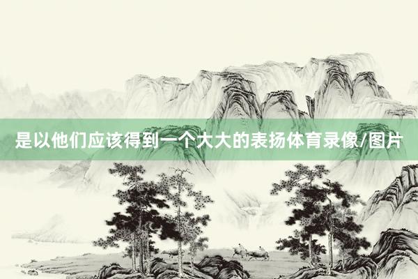 是以他们应该得到一个大大的表扬体育录像/图片