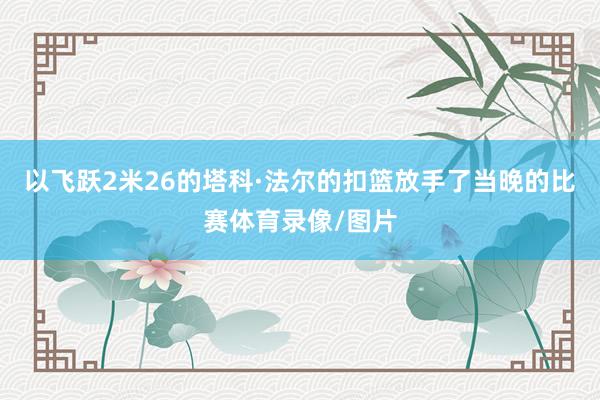 以飞跃2米26的塔科·法尔的扣篮放手了当晚的比赛体育录像/图片