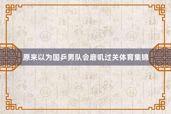 原来以为国乒男队会磨叽过关体育集锦