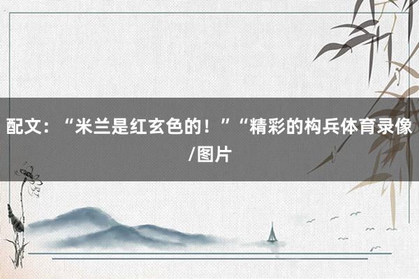 配文：“米兰是红玄色的！”“精彩的构兵体育录像/图片